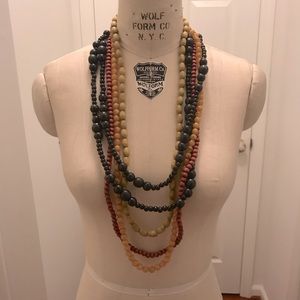 Wooden Beaded Necklace Set of 4
